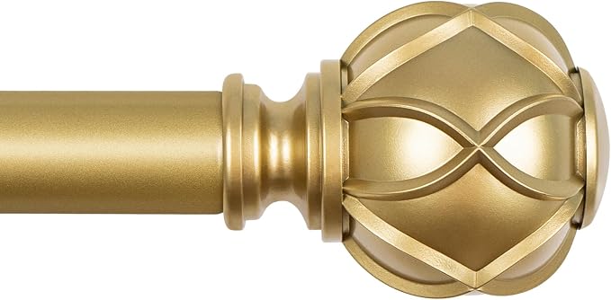 KAMANINA Gold Curtain Rod 72 to 144 Inch, Telescoping Single Drapery Rods by KAMANINA