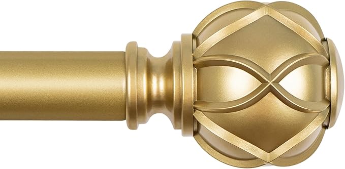 KAMANINA Curtain Rods for Windows 48 to 84 Inch, 7/8 Inch Single Decorative by KAMANINA