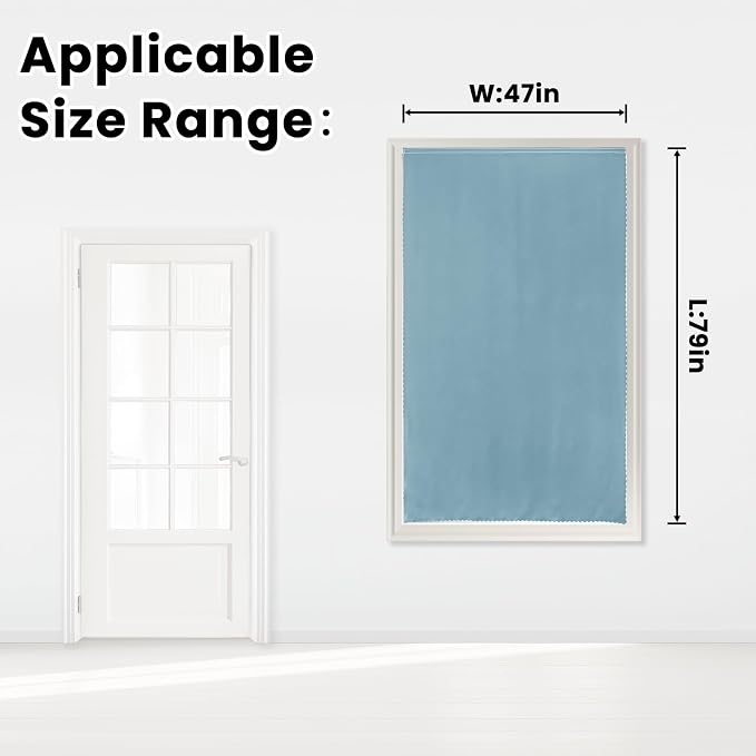 Self Adhesive Curtains, Use for Bedroom, Lake Blue, 1 Panel - Image 7