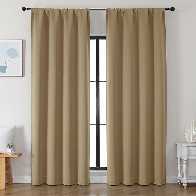 Simplebrand Ava Taupe Blackout Curtains by Simplebrand