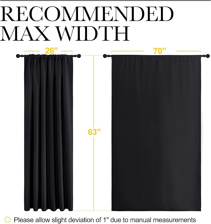 NICETOWN Black Blackout Curtain Blinds - Image 6