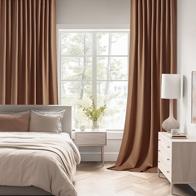 MIULEE Back Tab Blackout Curtains 96 Inch Long 2 Panels Set - Image 2