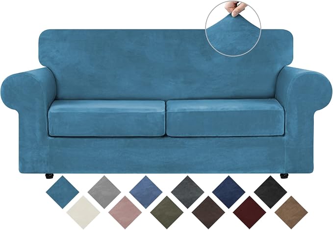 WEERRW Velvet Couch Covers for 2 Cushion Couch Sofa by WEERRW