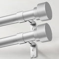 IFELS Heavy Duty Curtain Rods for Windows 28 to 48 Inch, 1 Inch Silver Curtain by IFELS