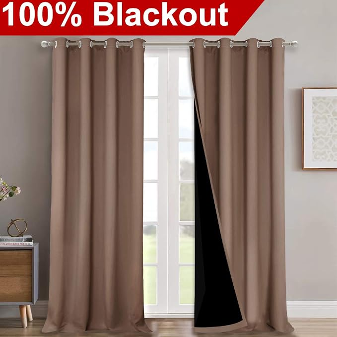 NICETOWN 100% Blackout Curtains Thermal, Noise Reduction and Privacy Curtains - Image 2