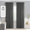 MIULEE Back Tab Grey Blackout Curtains 90 Inch Long 2 Panels Set by MIULEE