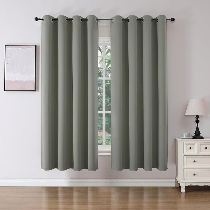 Joydeco Blackout Curtains 72 Inch Length 2 Panels Set, Thermal Insulated Long by JOYDECO