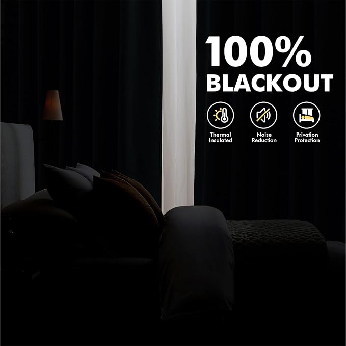MIULEE 100% Blackout Curtains for Bedroom, Linen Solid Luxury Decor Thermal - Image 2
