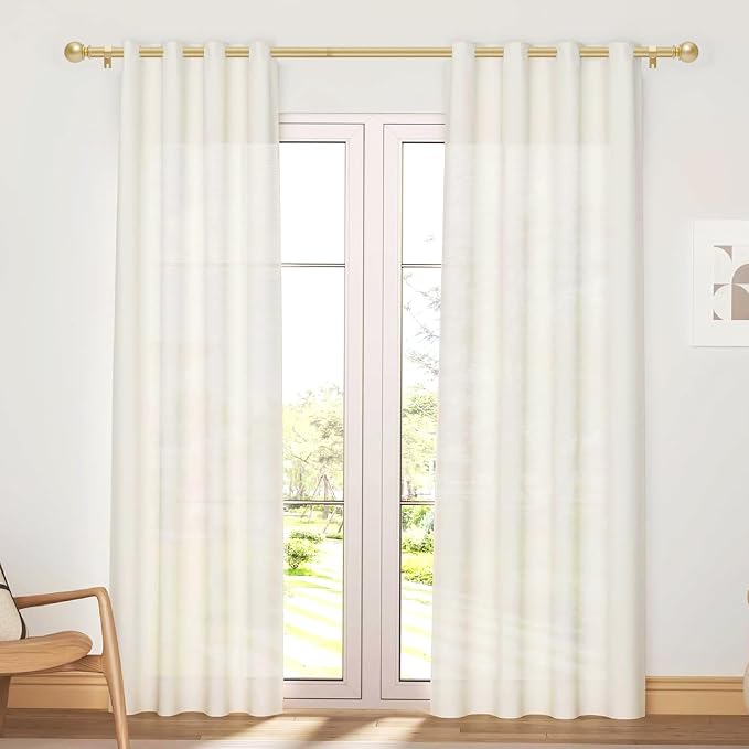 Gold Curtain Rod for Windows 28 to 48 Inch, 2 Pack 5/8 Inch Diameter Adjustable - Image 2