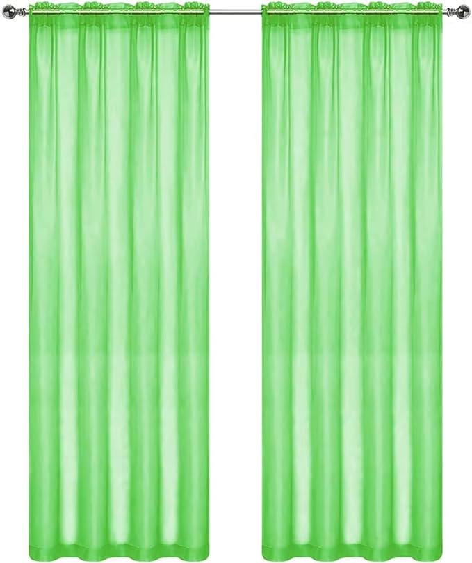 SpaceDresser Sheer Voile Window Treatment Rod Pocket Curtain Panels - Image 7