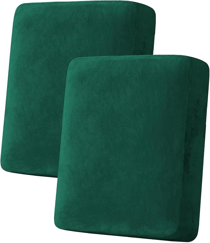 H.VERSAILTEX Velvet Stretch Couch Cushion Cover Plush Cushion Slipcover Cushion by HVERSAILTEX