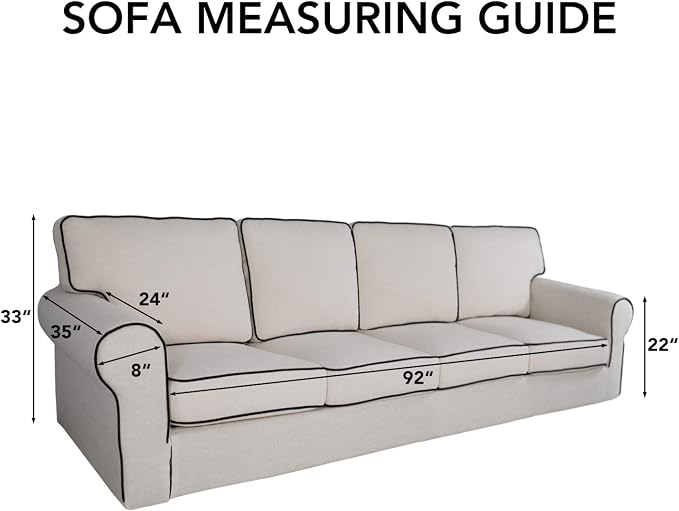 PureFit Super Stretch 4 Seater Sofa Slipcover – Spandex Non Slip Soft Couch - Image 6