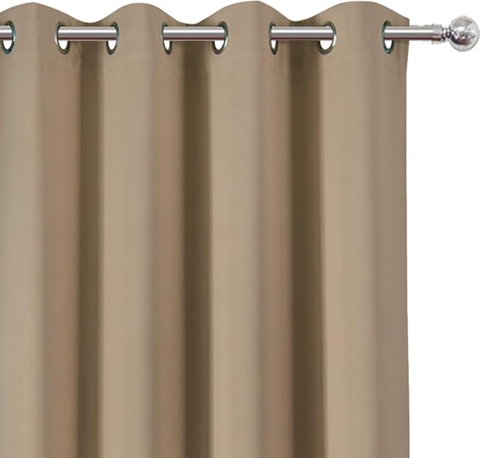 LEMOMO Blackout Curtains 52 x 108 inch/Natural Curtains Set of 2 Panels/Thermal - Image 6