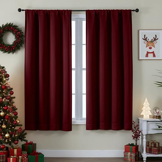 Simplebrand Ava Burgundy Blackout Curtains by Simplebrand