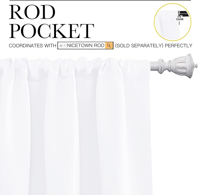 NICETOWN 50% Light Blocking Kitchen Curtains - Image 3