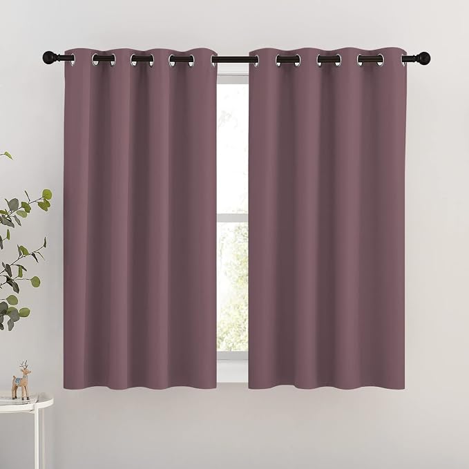 NICETOWN Dry Rose Blackout Short Curtains by NICETOWN
