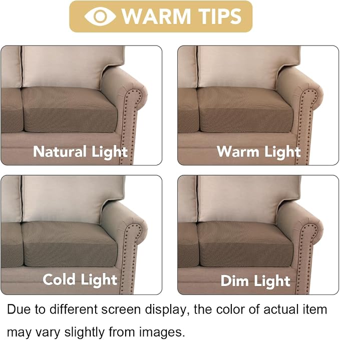 H.VERSAILTEX Super Stretch Individual Seat Cushion Covers Sofa Covers Couch - Image 7
