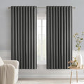 MIULEE Grey Back Tab Blackout Curtains 63 Inch Length 2 Panels Set by MIULEE