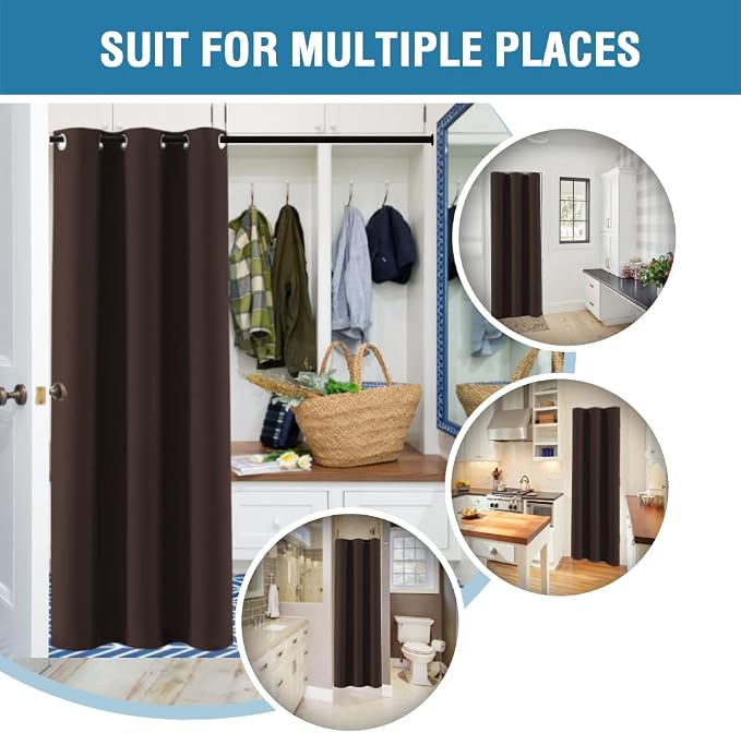 H.VERSAILTEX Doorway Curtain Blackout Closet Door Curtain Room Divider Window - Image 5