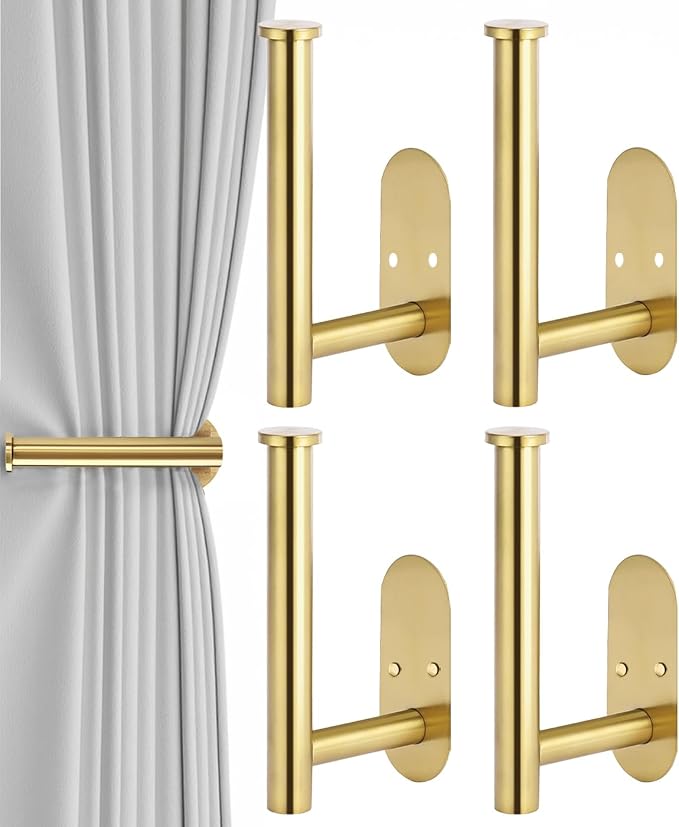 4pcs Curtain Holdbacks, Screw-in Curtain Tiebacks Curtain Tie Backs Curtain by Hoousuper