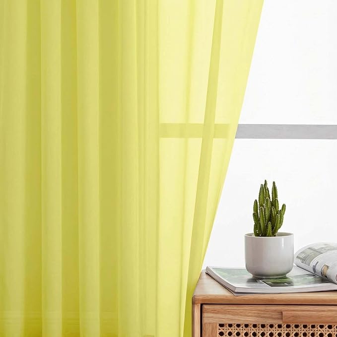 Sheer Curtains 84 Inches Long 2 Panels Set - Image 6