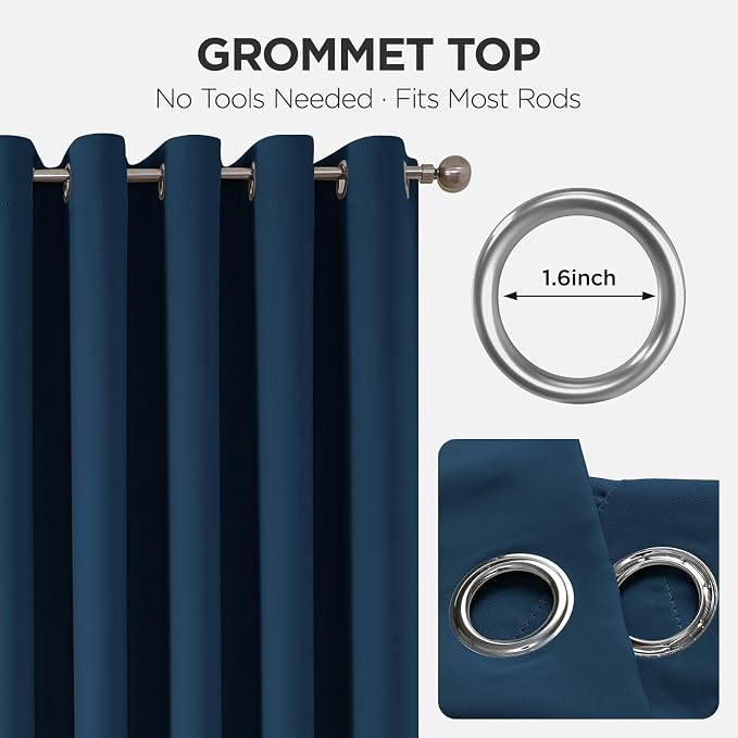 Joydeco Blackout Door Curtain for Doorway Privacy 80 Inches Long, Grommet - Image 9