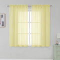 Simplebrand Light Yellow Rod Pocket Top Solid Voile Sheer Curtains by Simplebrand