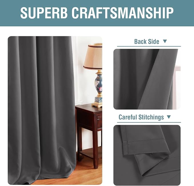 H.VERSAILTEX Blackout Grey Curtains - Image 3