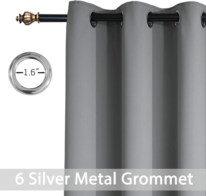 Yakamok Room Darkening Grommet Window Drapes Thermal Insulated Light Blocking - Image 3