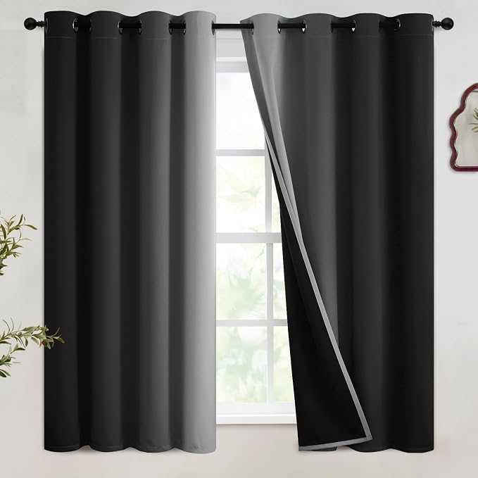 SimpleHome Black Ombre 100% Blackout Curtains by SimpleHome
