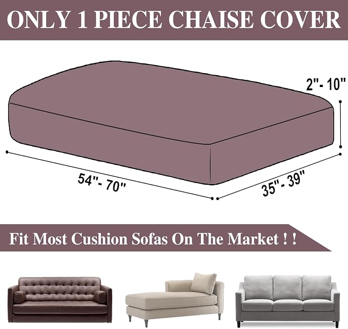 Couch Cushion Cover Chaise Lounge Cover Washable Separate Seat Chaise Couch - Image 6