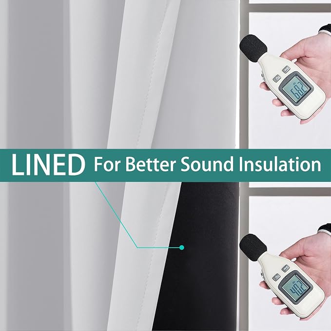 Yakamok 100% Blackout Curtains 90 Inches Long, 2 Thick Layers Heat and Full - Image 4