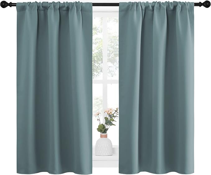 NICETOWN Greyish Blue Blackout Curtains Panels - Image 2