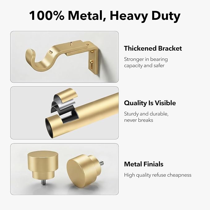 IFELS 2 Pack Heavy Duty Curtain Rods - Image 3