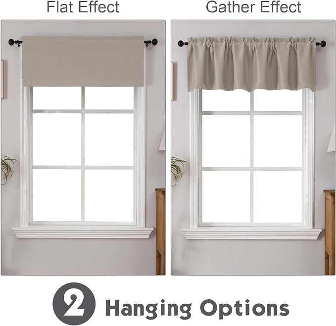 Chyhomenyc Stone Valances for Window, Room Darkening Short Curtains for Kitchen - Image 2