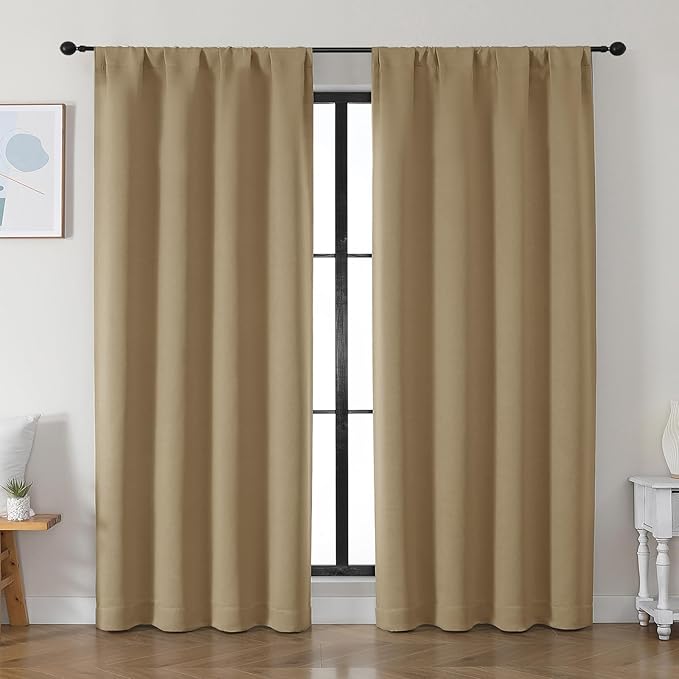 Simplebrand Ava Taupe Blackout Curtains by Simplebrand