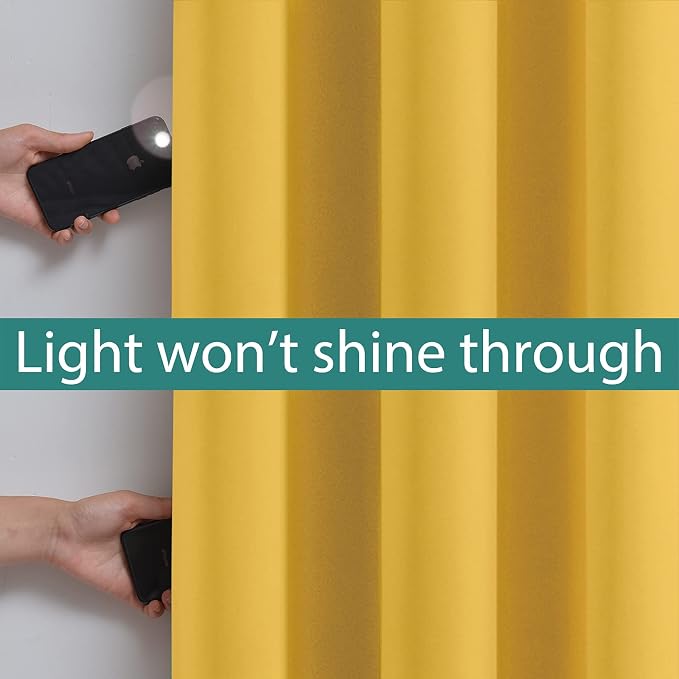 Yakamok Thermal Insulated Full Blackout Curtains 72 Inches Long, Double Layer - Image 3