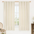 LAMIT Light Beige Linen Curtains 63 inch Length by LAMIT