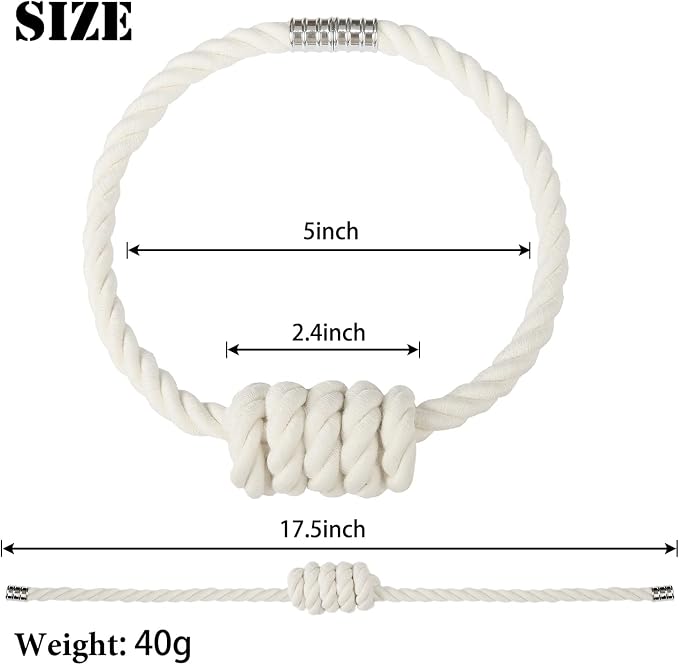 BEL AVENIR Magnetic Cotton Curtain Tiebacks, Decorative Drapery Holdbacks - Image 2