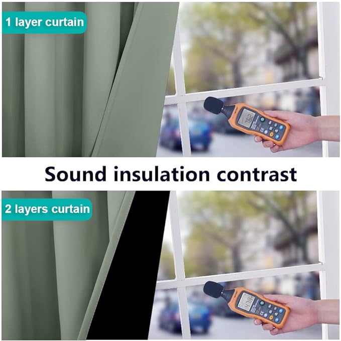 NICETOWN 100% Blackout Window Curtain Panels, Heat and Full Light Blocking - Image 4