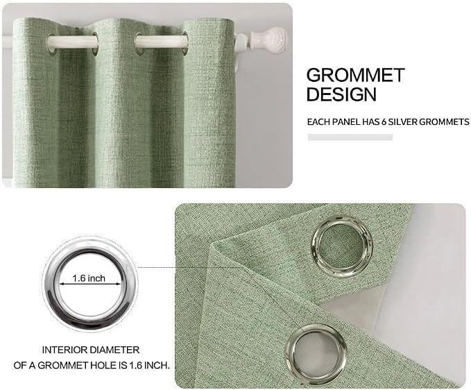 MIULEE Linen Blackout Curtains and Drapes 100% Room Darken Thermal Insulated - Image 4