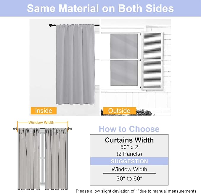 Simplebrand Silver Grey Blackout Curtains - Image 8