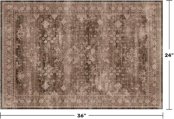 Boho Taupe Brown 2x3 Entryway Rug - Image 2