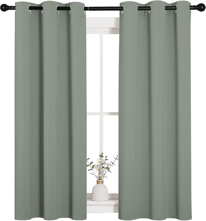 NICETOWN Window Curtain Panels, Thermal Insulated Solid Grommet Blackout - Image 2