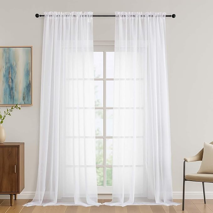 OVZME White Bedroom Curtains 96 Length by OVZME