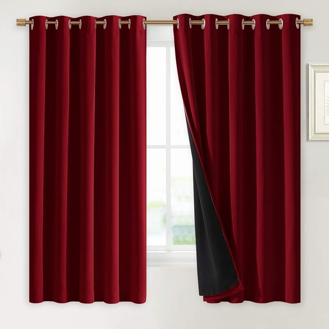 NICETOWN 100% Blackout Cold Blocking Curtain Panels, Thermal Insulated Curtains - Image 2