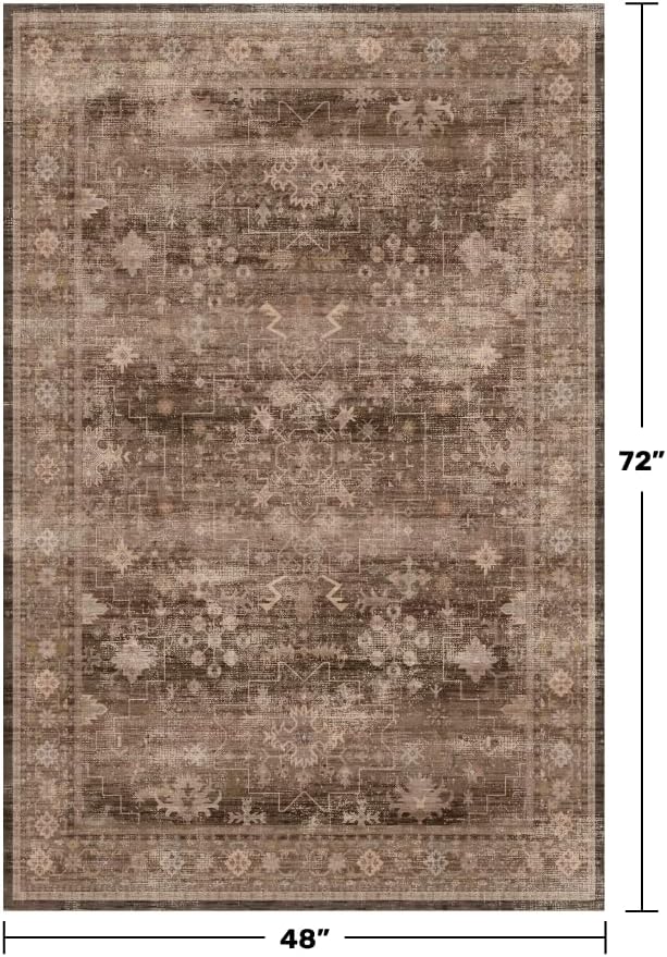 Boho Taupe Brown 4x6 Living Room Rug - Image 2