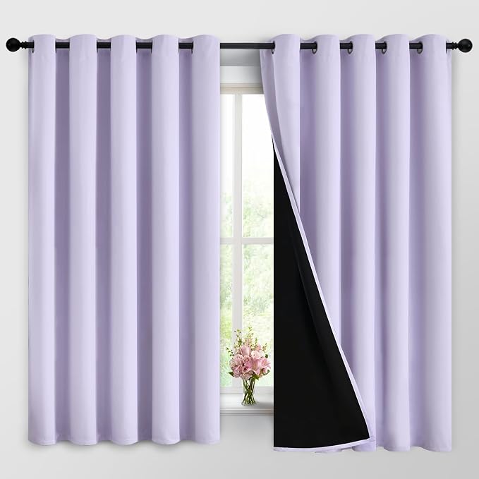 Yakamok 2 Thick Layers 100% Completely Blackout Window Curtains, Thermal by Yakamok