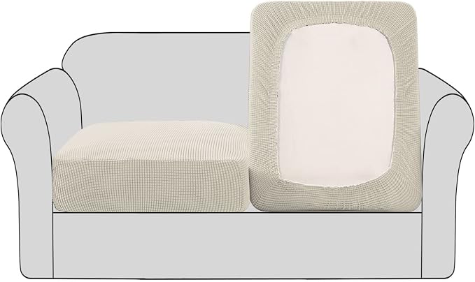 H.VERSAILTEX High Stretch Individual Seat Cushion Covers Sofa Slipcovers Couch by HVERSAILTEX