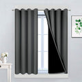 Yakamok Dark Gray 100% Blackout Curtains, Energy Saving Thermal Insulated 2 by Yakamok